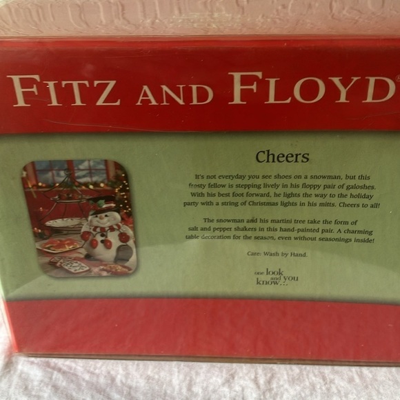 Fitz & Floyd: 2006 Cheers Snowman/Christmas Tree- Salt & Pepper Shaker - Picture 5 of 15